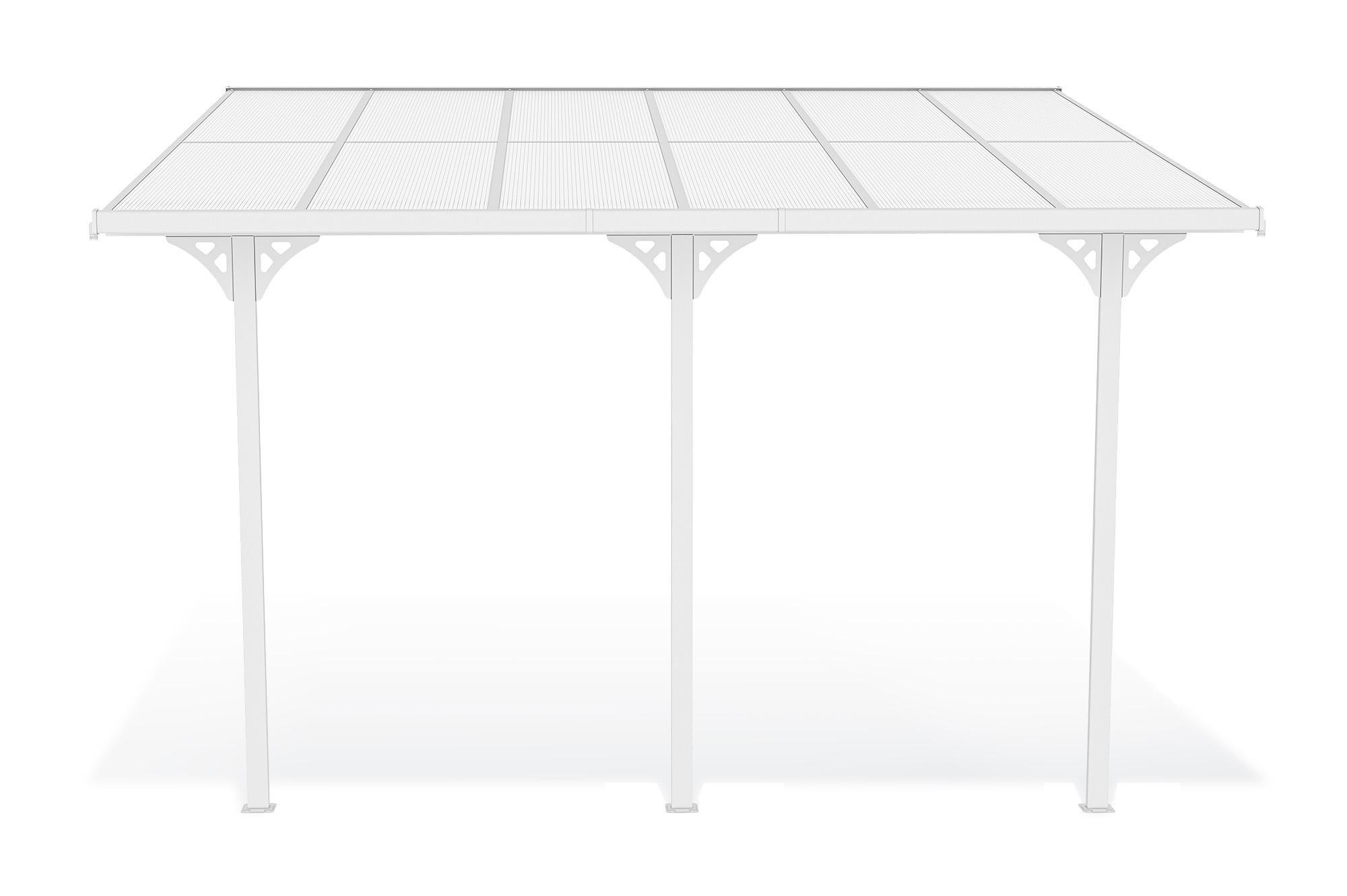 PERGOLA / CARPORT Kleo Weiß 4m x 3m - Weiß, Metall (374/270/300cm) - Cazeboo