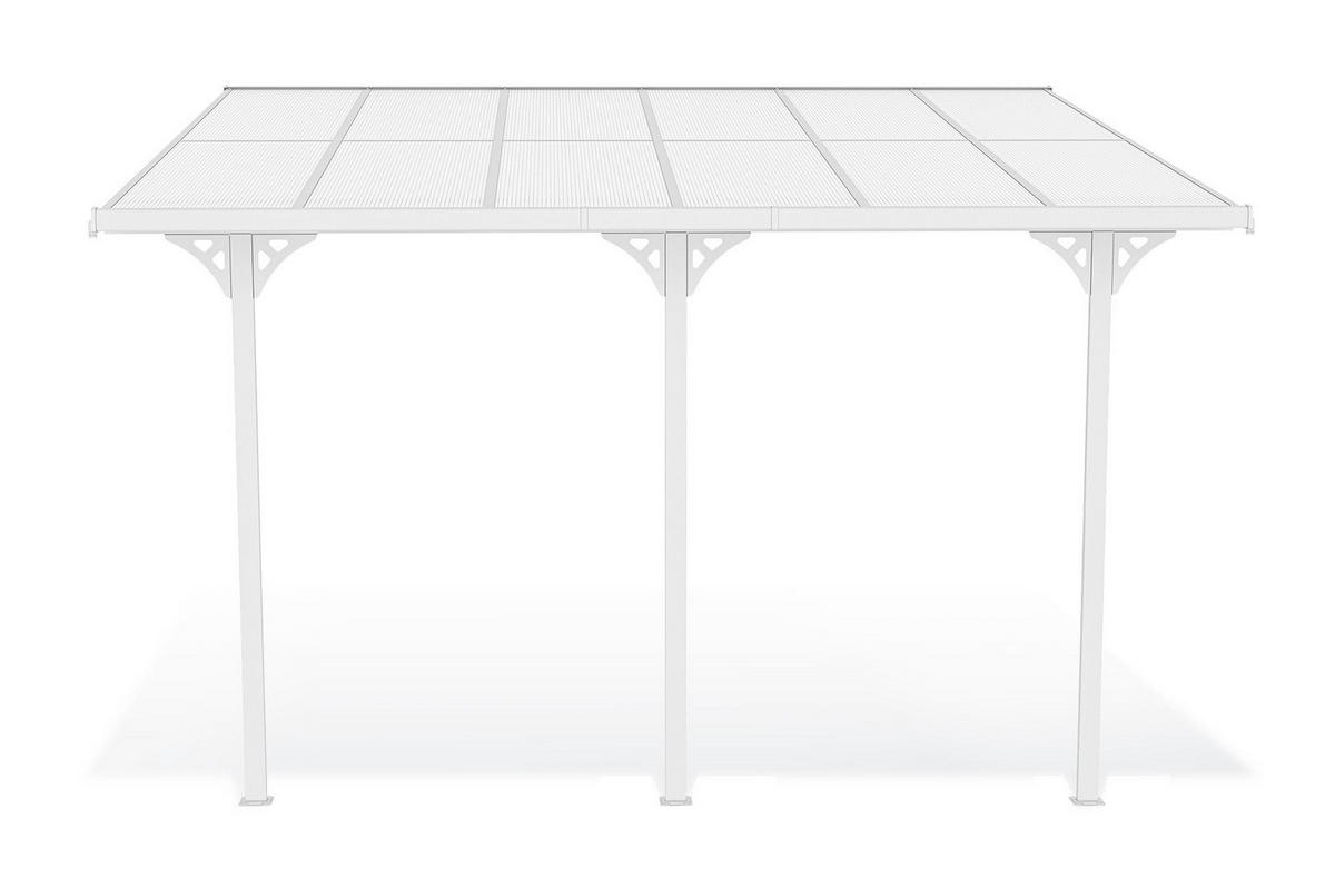 PERGOLA / CARPORT Kleo Weiß 4m x 3m - Weiß, Metall (374/270/300cm) - Cazeboo