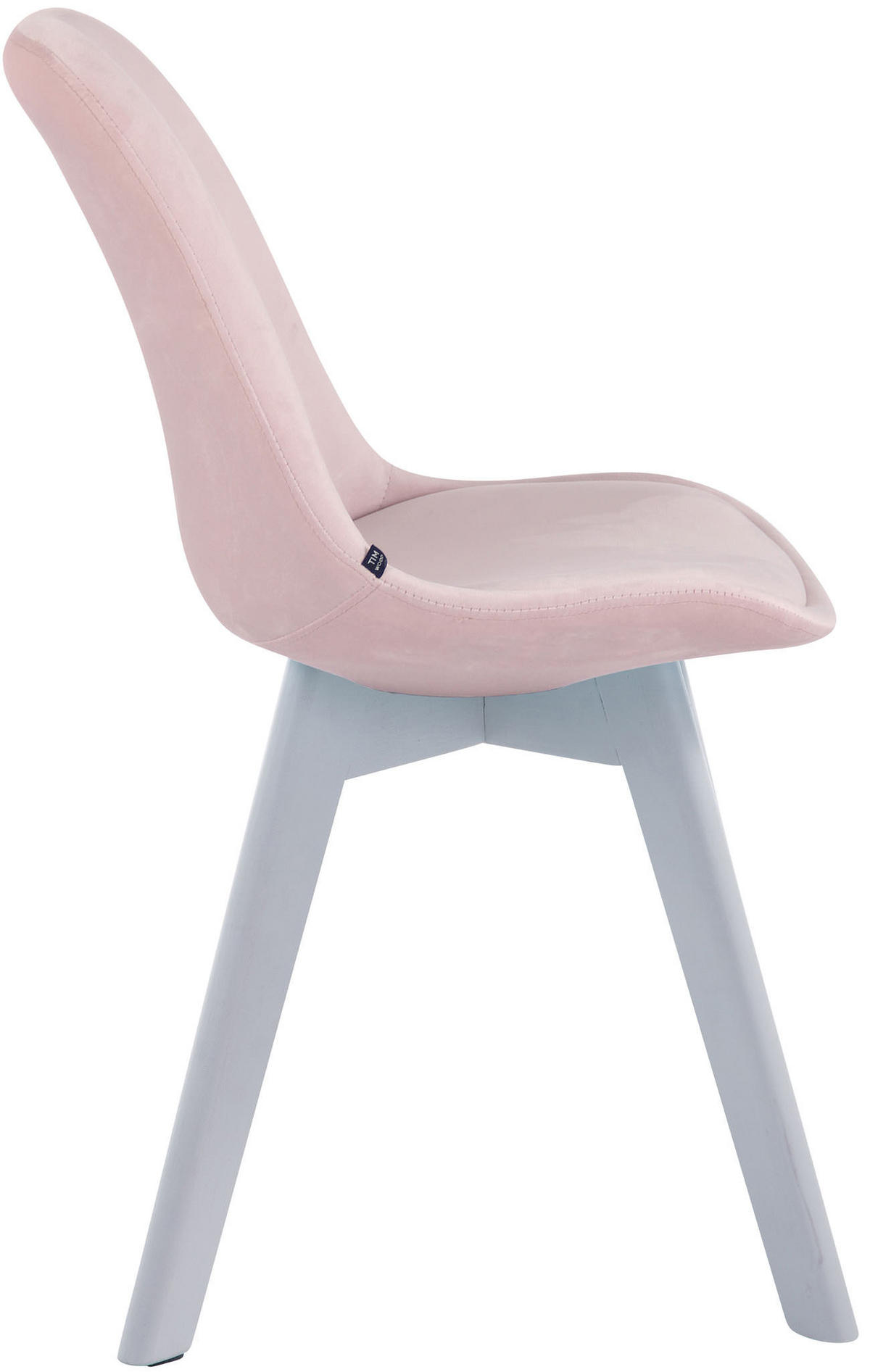 STUHL Samt pink - Pink/Weiß, Holz/Textil (48/84/55cm) - CLP