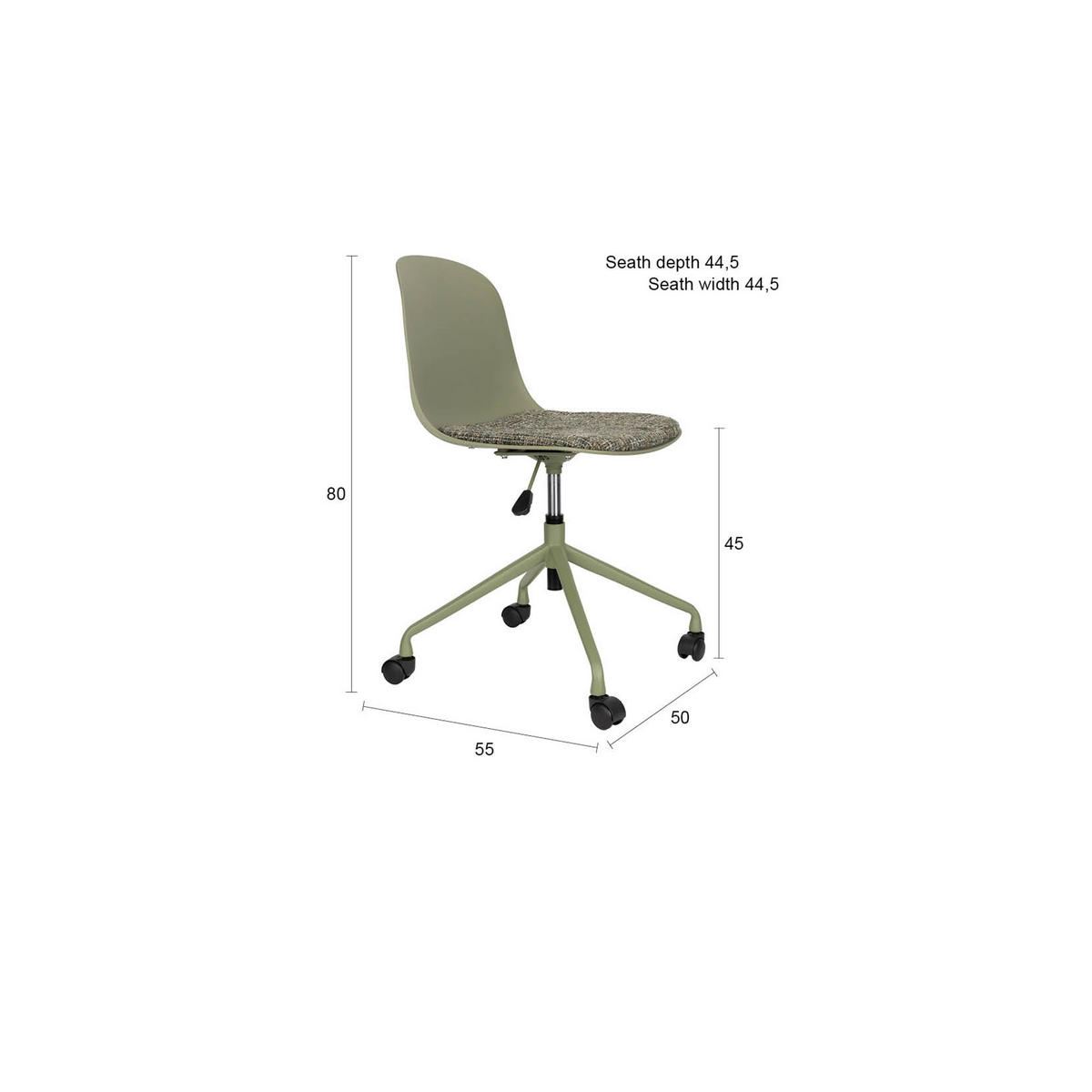 BÜROSTÜHLE Roxanne Grün - 2 er Set - Grün, Kunststoff (50/80/55cm) - Housecraft Living