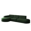 ECKSOFA Ottomane Palma Opera Velvet - Grün, Holzwerkstoff/Textil (296/165cm) - Fun Möbel