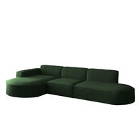 ECKSOFA Ottomane Palma Opera Velvet - Grün, Holzwerkstoff/Textil (296/165cm) - Fun Möbel