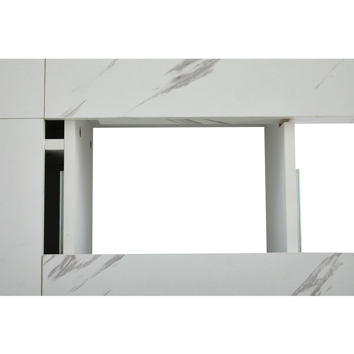 KLUB stolić 90/90/25 cm bijeli od iverice s kliznom pločom i 4 ladice - bijela, drvni materijal (90/90/25cm) - OKWISH