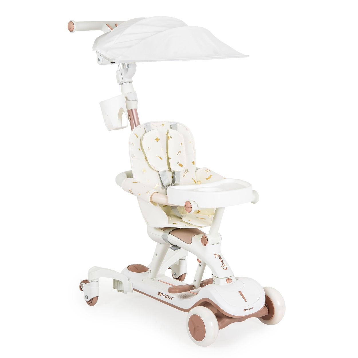 KINDERROLLER Cornet 6 in 1 weiß Multifunktionsroller Rutscher Musik Becherhalter - Weiß, Metall (73/64/91cm)
