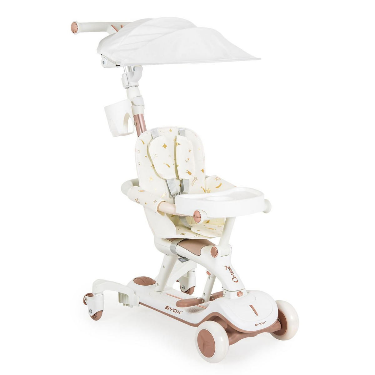 KINDERROLLER Cornet 6 in 1 weiß Multifunktionsroller Rutscher Musik Becherhalter - Weiß, Metall (73/64/91cm)
