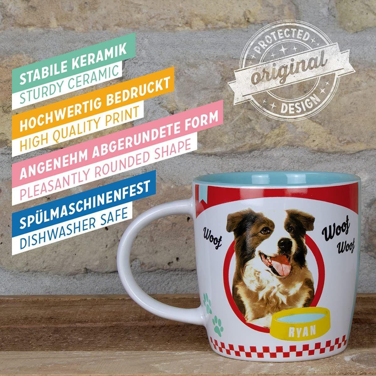 KAFFEETASSE 330 ml Animal Club Better Together Dogs - Multicolor, Keramik (0.33L) - Nostalgic-Art