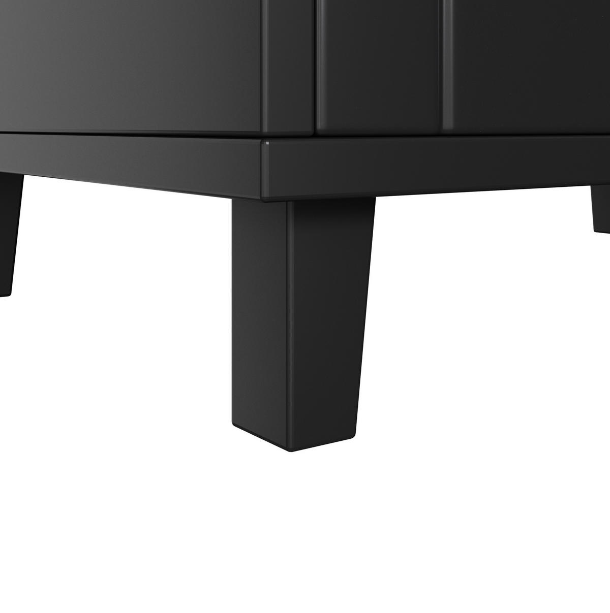 WASCHTISCHKOMBI 76/46/86,5 cm schwarz aus MDF mit Keramikbecken und Soft-Close-Türen - Schwarz, Keramik (76/86.5/46cm) - OKWISH