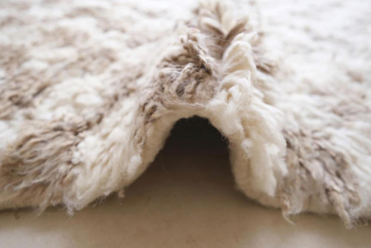 BERBERTEPPICH aus reiner Wolle 106x 164 cm - Beige, Naturmaterialien (106/164cm) - AFK Living