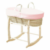 BABYTRAGEKORB mit Holzgestell rosa - Hellrosa, Naturmaterialien (29/78cm) - Premiers Moments
