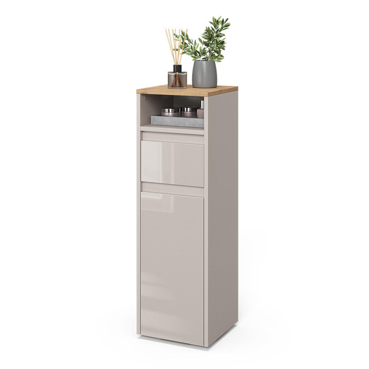 MIDISCHRANK Majest Cashmere 30.2 x 96.3 cm mit Schublade und Tür - Kaschmir, Holzwerkstoff (30.2/96.3/30cm) - Vicco