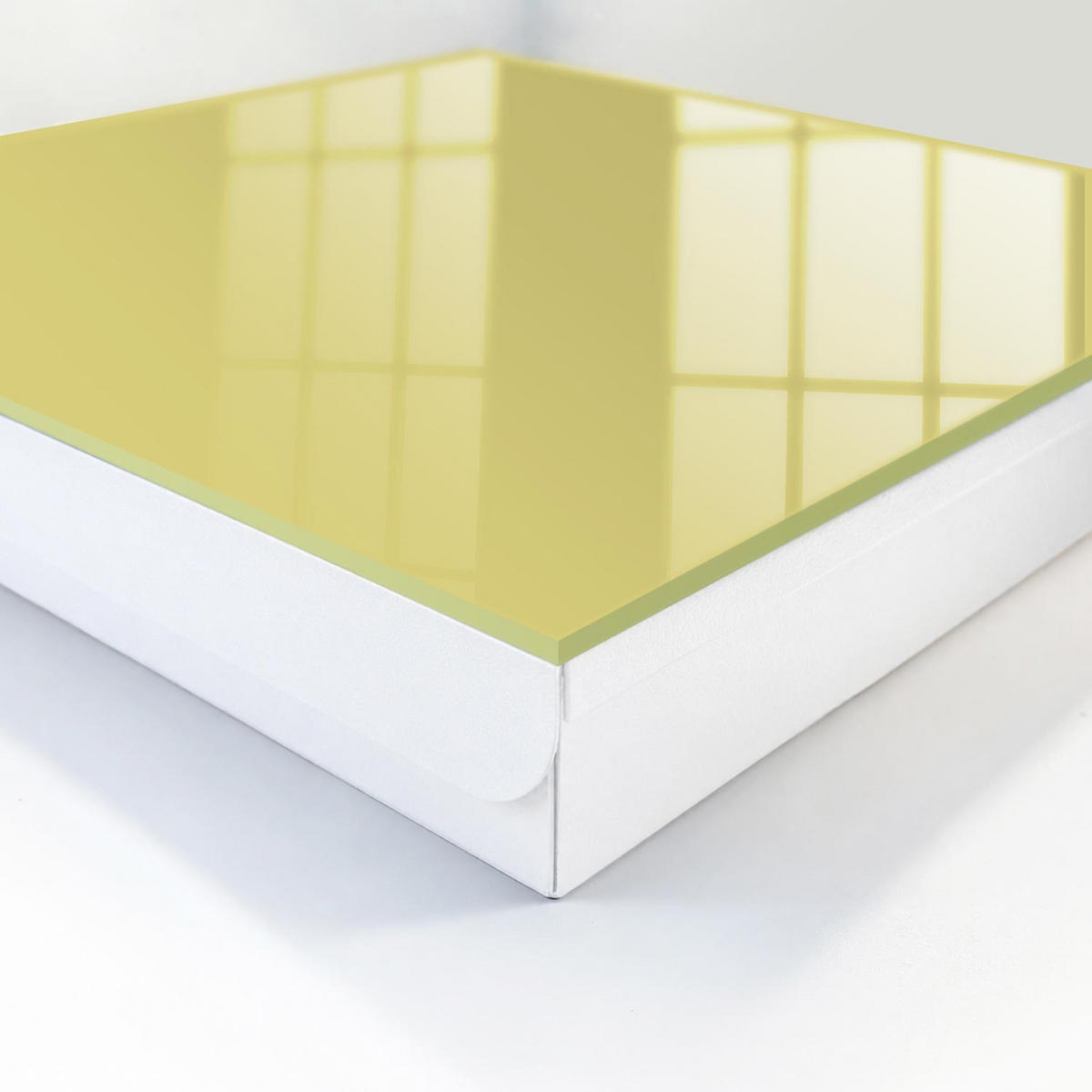 SCHLÜSSELBOX Weiß 30x30 cm – Türöffnung nach rechts - Heller Senf - Gelb, Metall (30/30/5cm) - TULUP