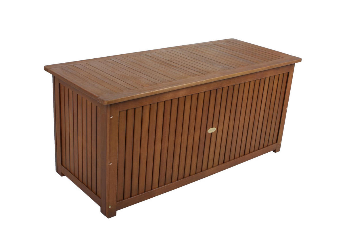 AUFLAGENBOX Joana Natur Akazie Gartenbox Kissenbox Outdoor - Naturfarben, Holz (125/58/55cm) - DELUKE