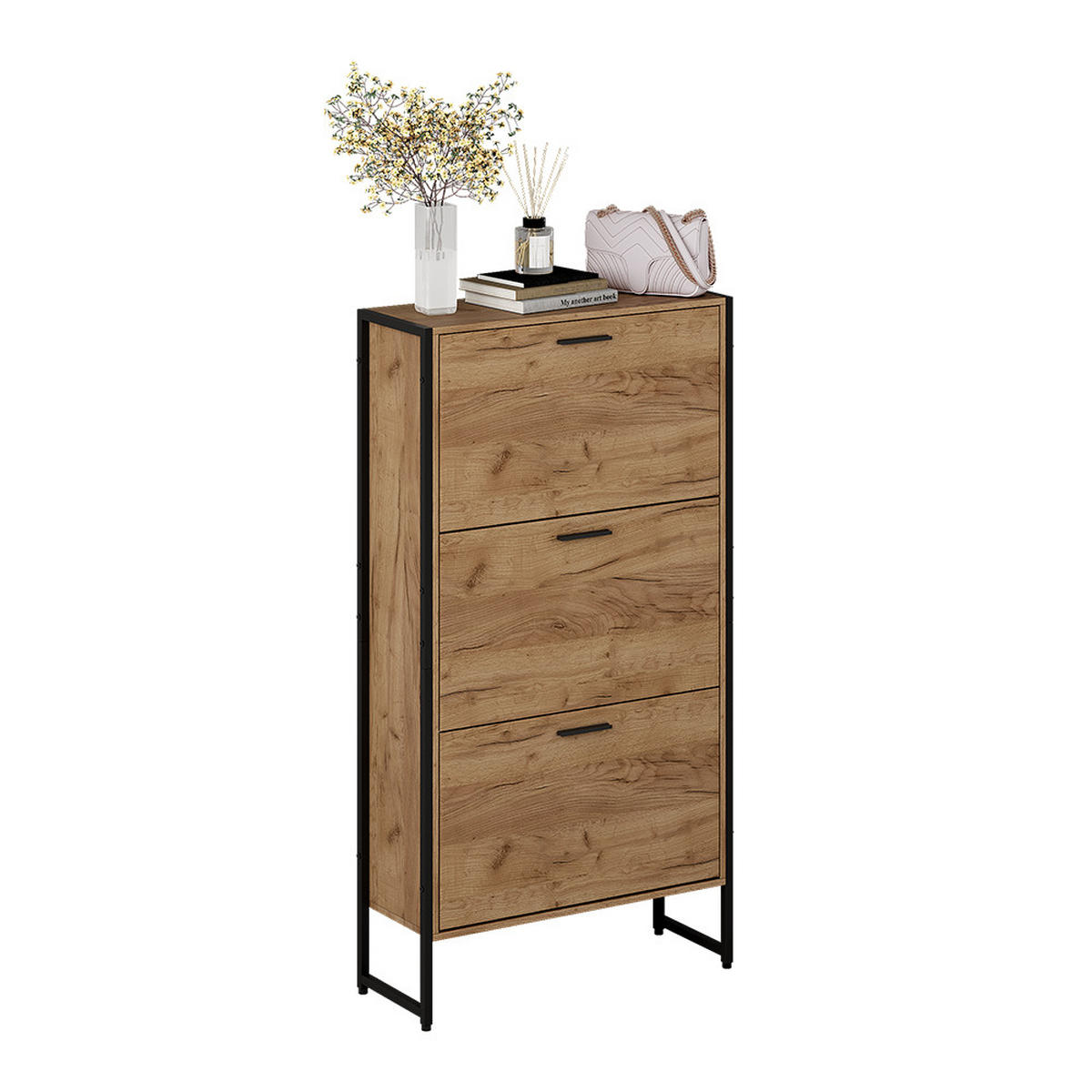 BOTNÍK NA BOTY Folda Dub Goldkraft/černá - černá/barva dubu, kompozitní dřevo (63/119/23.5cm) - Vicco