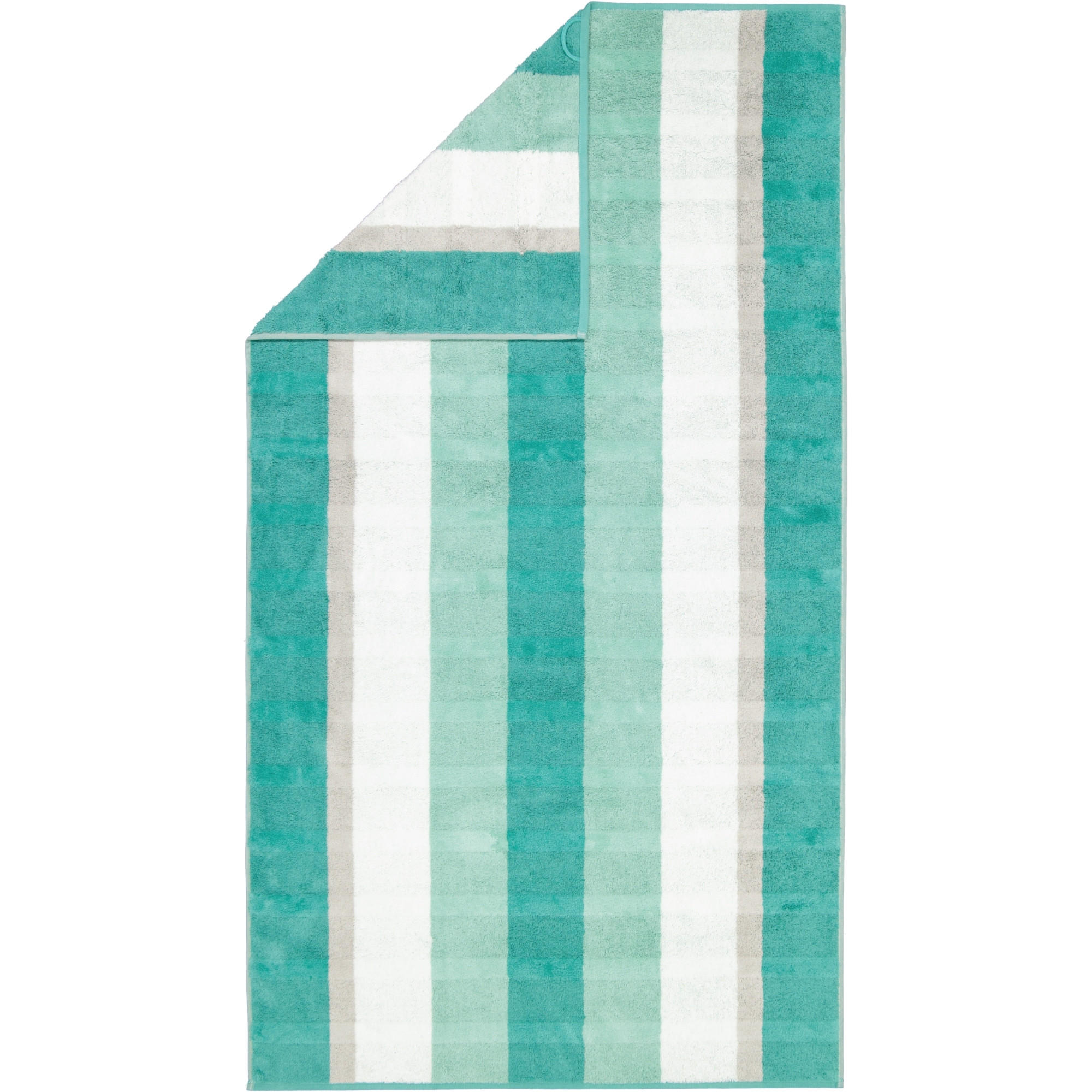 DUSCHTUCH NOBLESSE STRIPE 1087 SMARAGD - 44 - Grün, Textil (80/150cm) - Cawoe