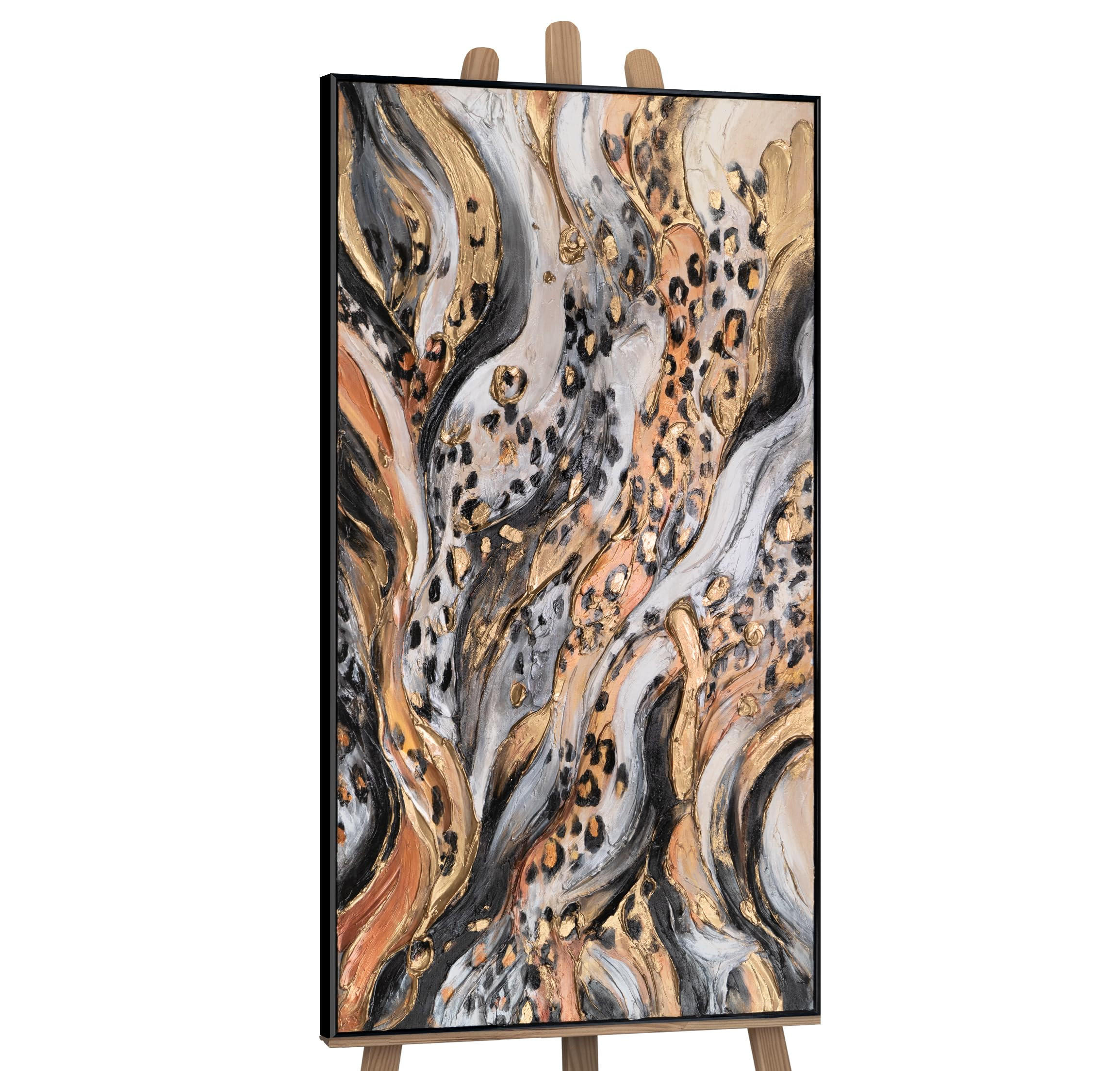 GEMÄLDE Wilde Energie II Schattenfugenrahmen Schwarz 200x100 cm - Schwarz, Holz (200/100cm) - YS-art gallery