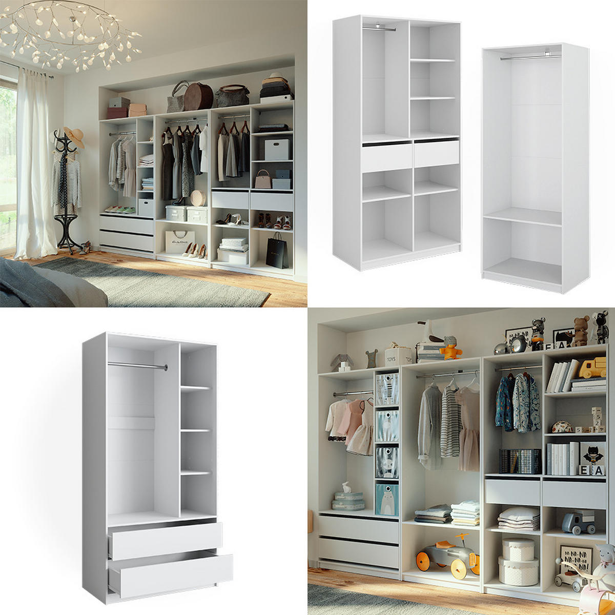 ŠATNÍ SKŘÍŇ Elmo Bílá - bílá, kompozitní dřevo (280/200/50cm) - Vicco