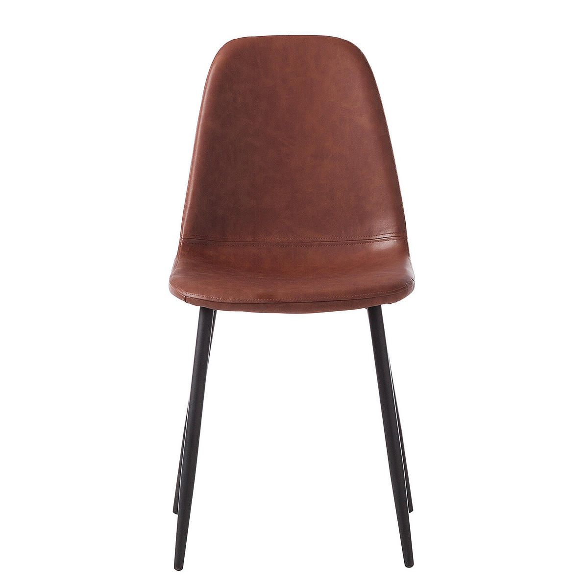POLSTERSTUHL - Metall / Kunstleder - Vintage Braun / Schwarz - Schwarz/Braun, Kunststoff/Metall (44/87/52cm) - home24