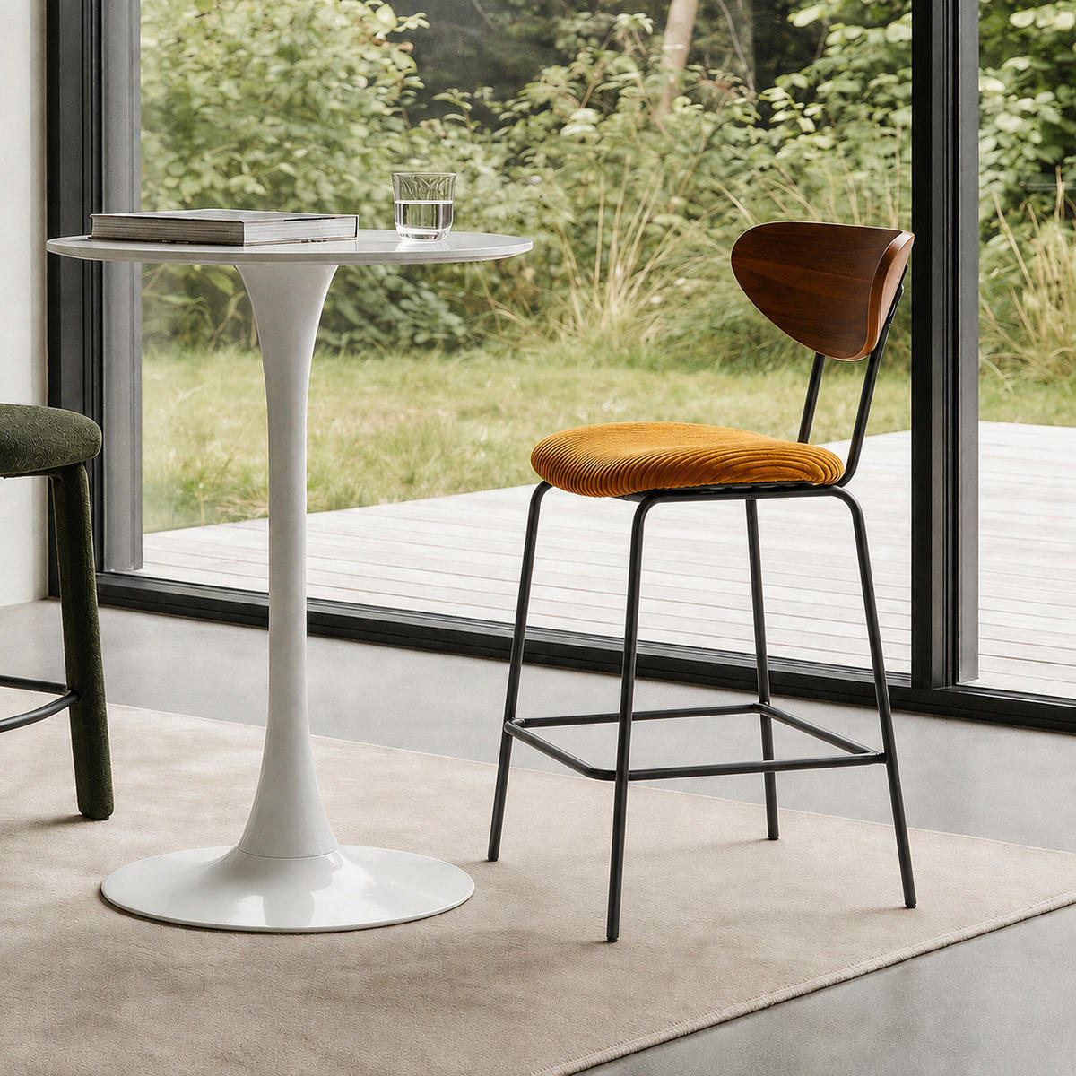 BARHOCKER 2er-Set Stoff Gelb - Gelb, Textil (50/94/59cm) - Nordlys
