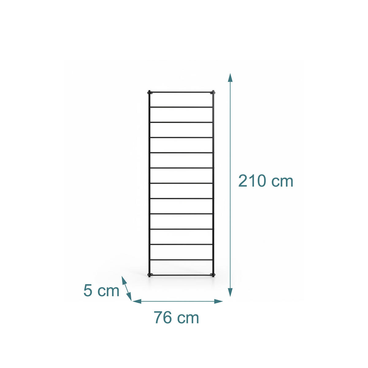 RANKGITTER Schwarz Stahl 210 cm - Schwarz, Metall (76/210/5cm) - Relaxdays