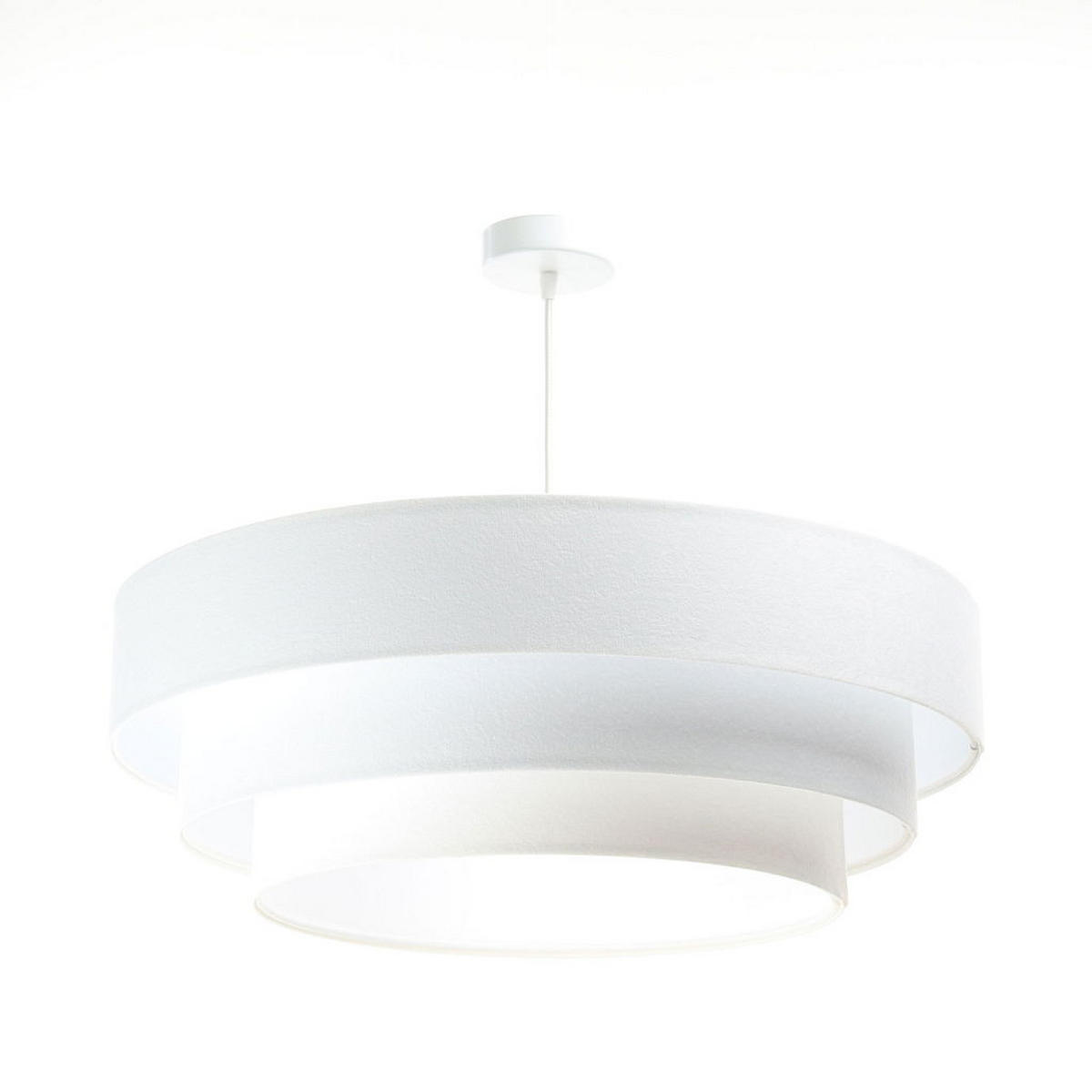 HÄNGELEUCHTE Weiß 60/20 cm - Silberfarben, Kunststoff (60/1.5/20cm) - ONZENO