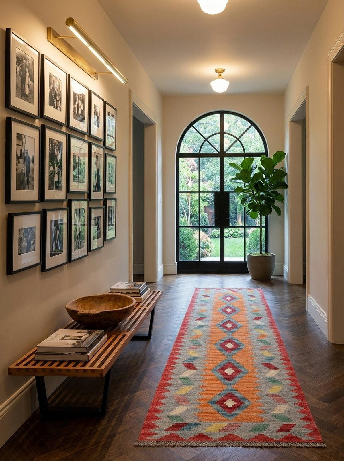 HANDWEBTEPPICH Kelim Gashgai Orange 200/56 cm Schurwolle - Orange, Textil (56/200cm) - Looma