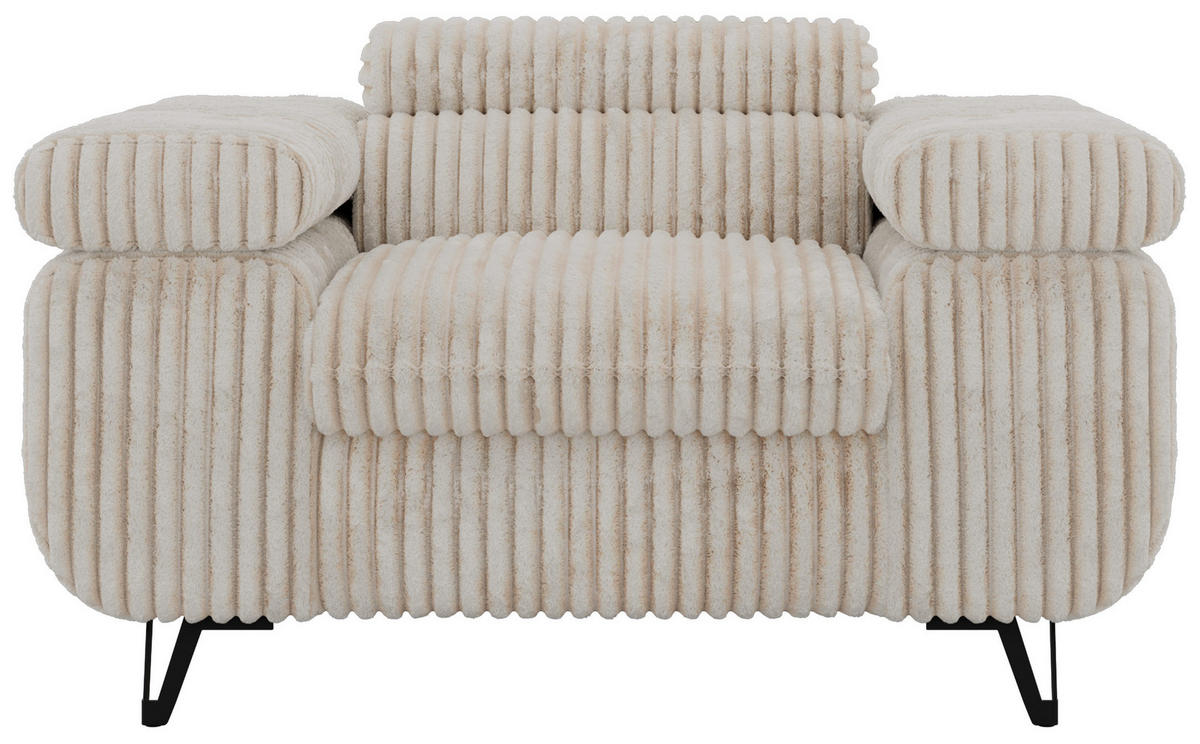 KŘESLO PETER 1 - Béžová Manšestr - černá/krémová, kov/textil (126/76/99cm) - MKS