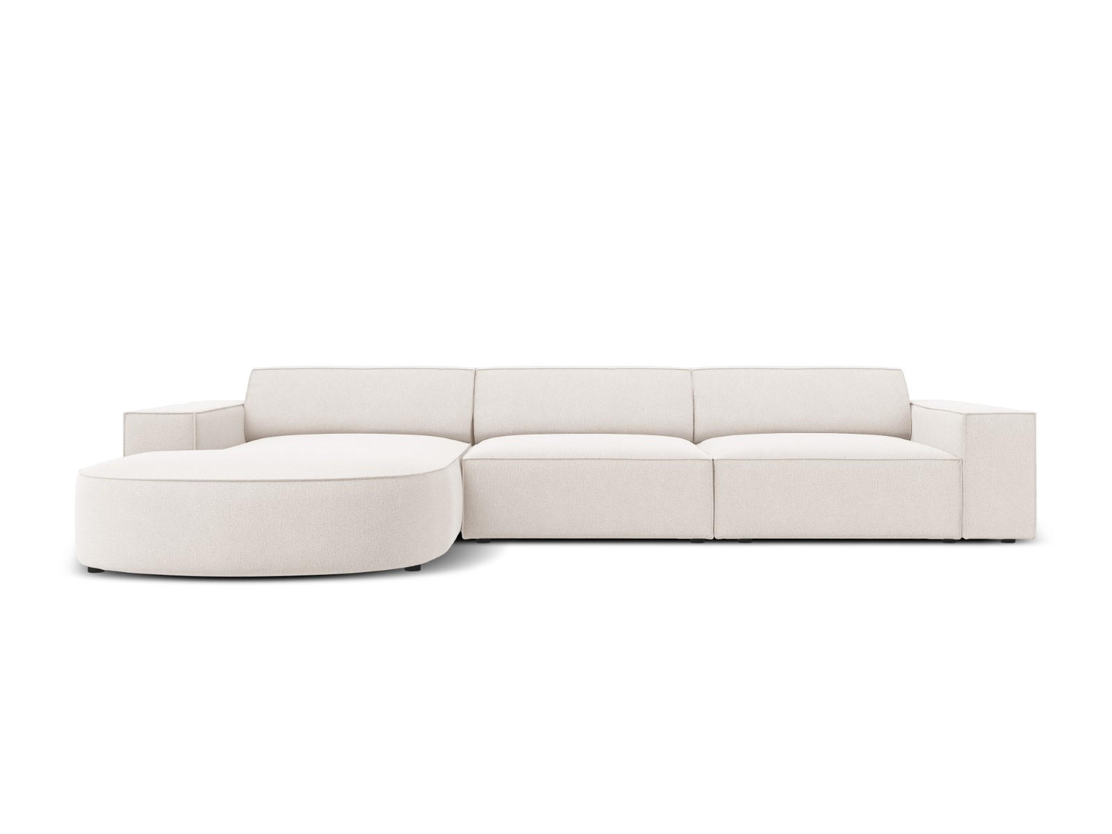 ECKSOFA links Jodie aus strukturiertem Stoff leichtes beige 4 Sitzplätze - Beige, Textil (166/284cm) - Micadoni
