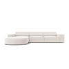ECKSOFA links Jodie aus strukturiertem Stoff leichtes beige 4 Sitzplätze - Beige, Textil (166/284cm) - Micadoni