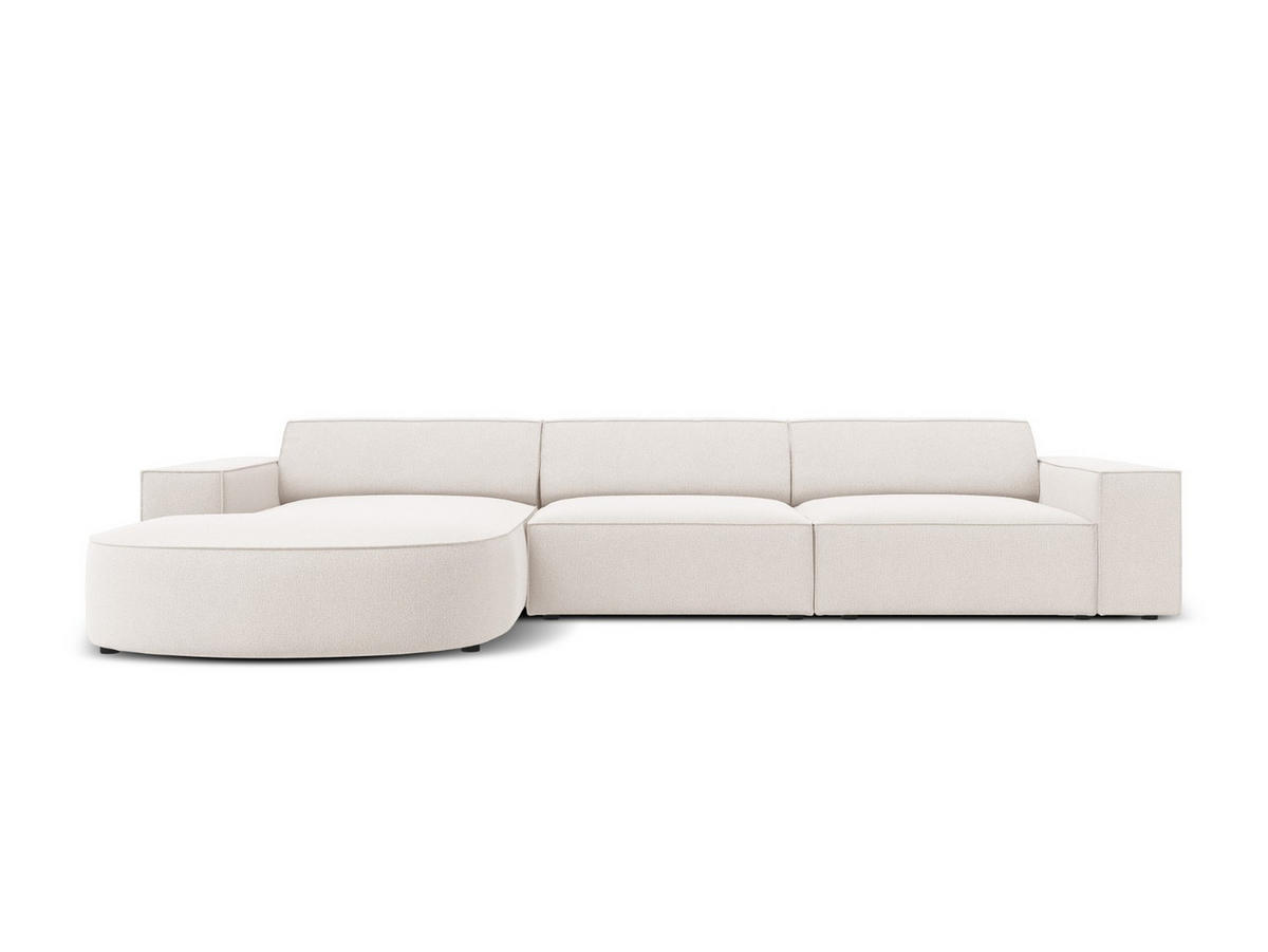 ECKSOFA links Jodie aus strukturiertem Stoff leichtes beige 4 Sitzplätze - Beige, Textil (166/284cm) - Micadoni