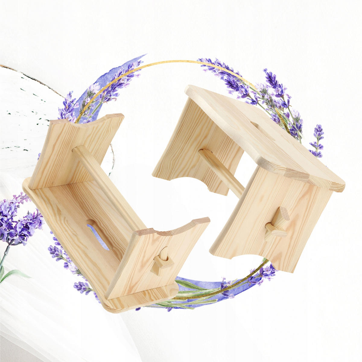 HOLZHOCKER 39 x 20 cm, natur - Naturfarben, Holz (20/39cm) - KADAX