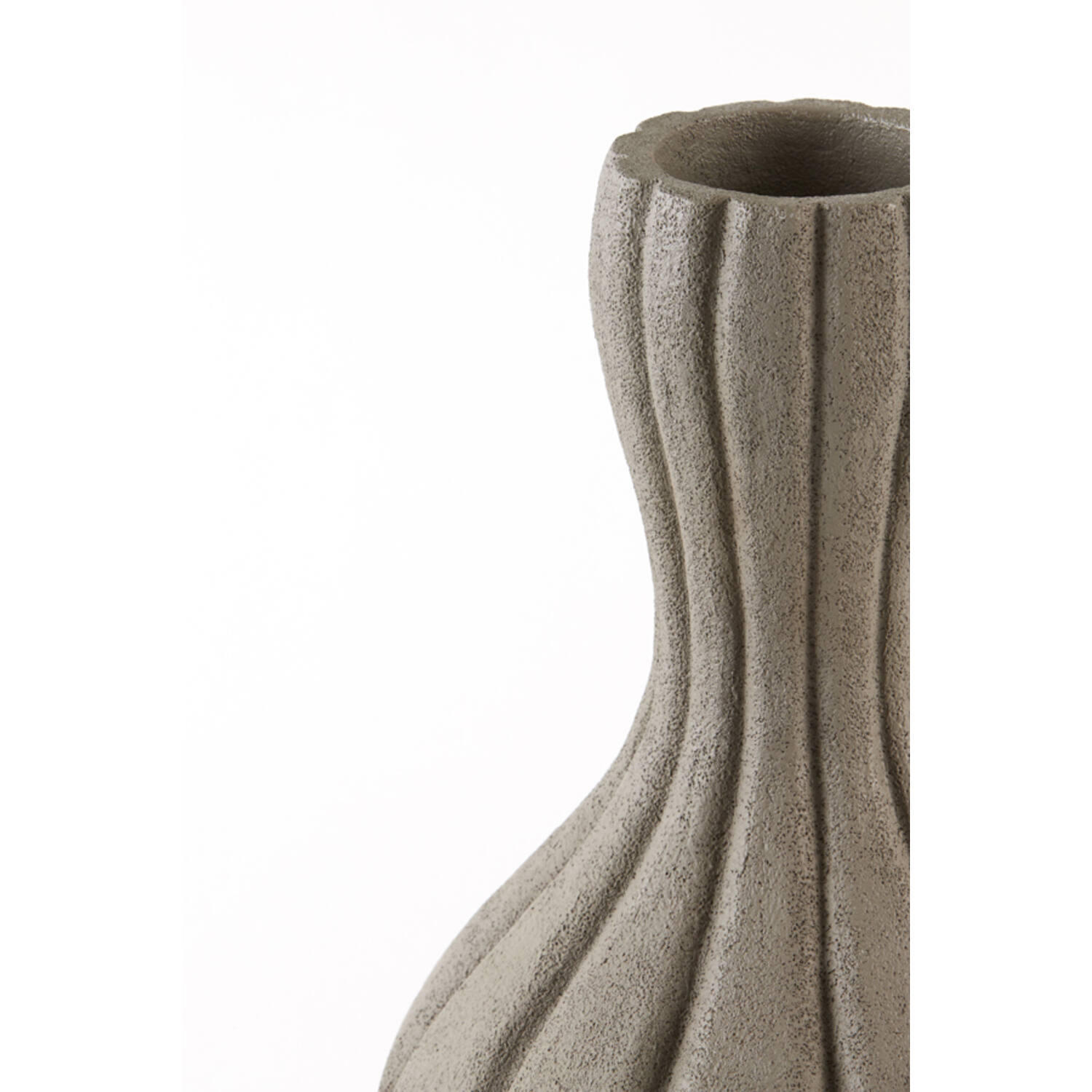 VASE ZUCCA Ø19,5x34 cm, Grau - Grau, Kunststoff (34cm) - Light & Living