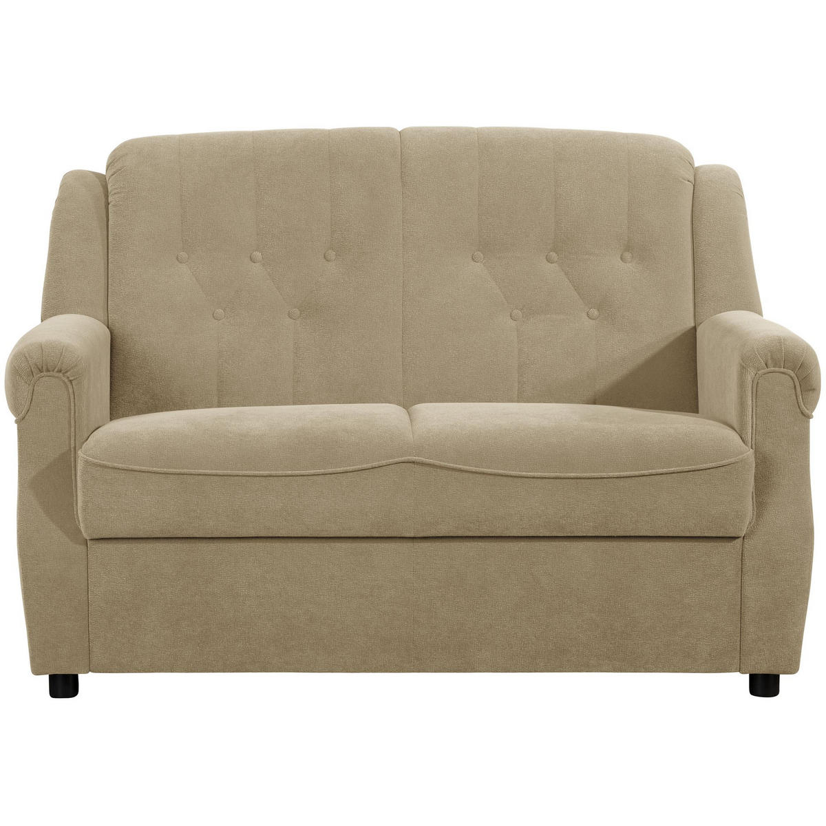 SOFA 2-Sitzer Kaylyn Flockstoff sand - Sandfarben, Kunststoff (133/89/83cm) - 58aufmkessel