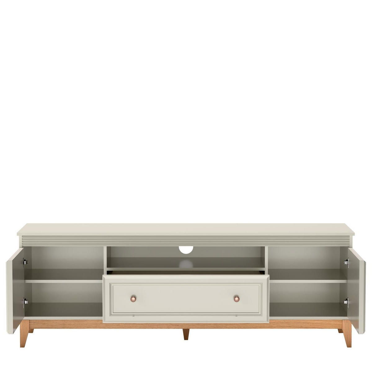 RTV-SCHRANK Windsor Kaschmir, Breite Dreitürige TV-Tisch mit Schublade - Kaschmir, Holzwerkstoff (179/62/41cm) - Bettso