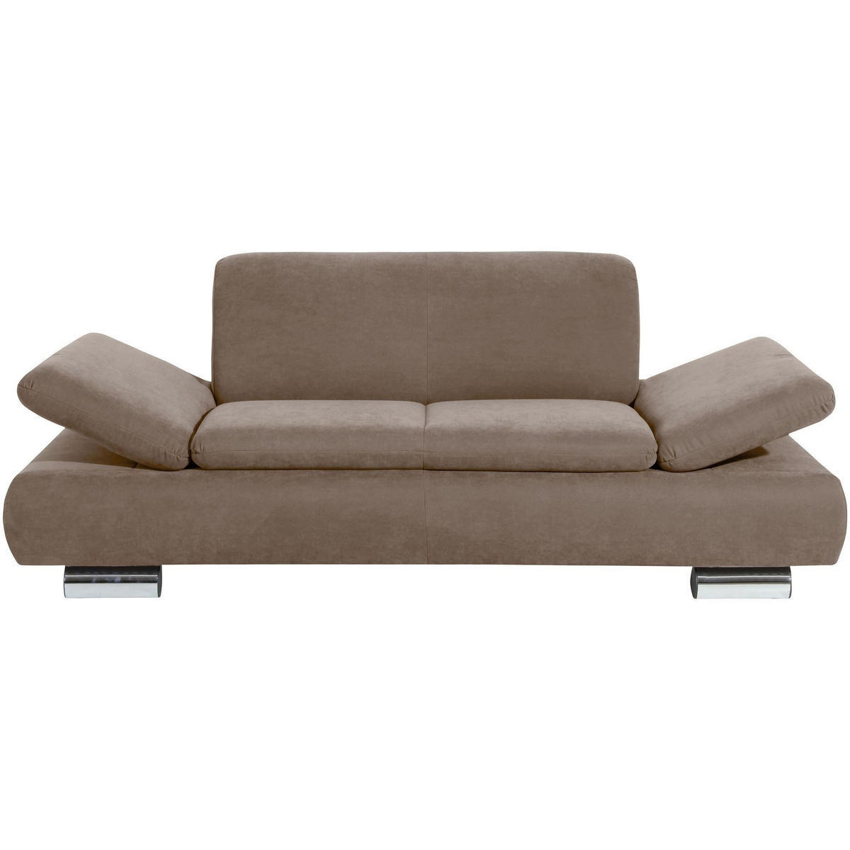 SOFA 2-Sitzer Kaye Bezug Veloursstoff Metallfuß verchromt / sahara - Sahara, Kunststoff (190/76/90cm) - 58aufmkessel