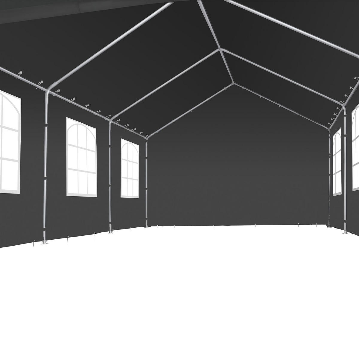PAVILLON Jasko, inklusive Spannseilen und Heringen, grau - Grau, Kunststoff (400/310/600cm) - tectake