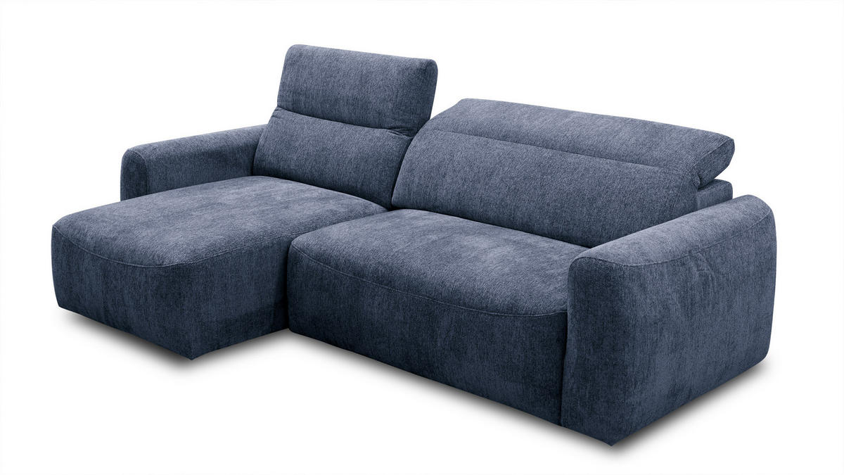 ECKSOFA NERO 4-Sitzer, dunkelblau - Schwarz/Dunkelblau, Holz/Textil (272/81/159cm) - Courtois Laville