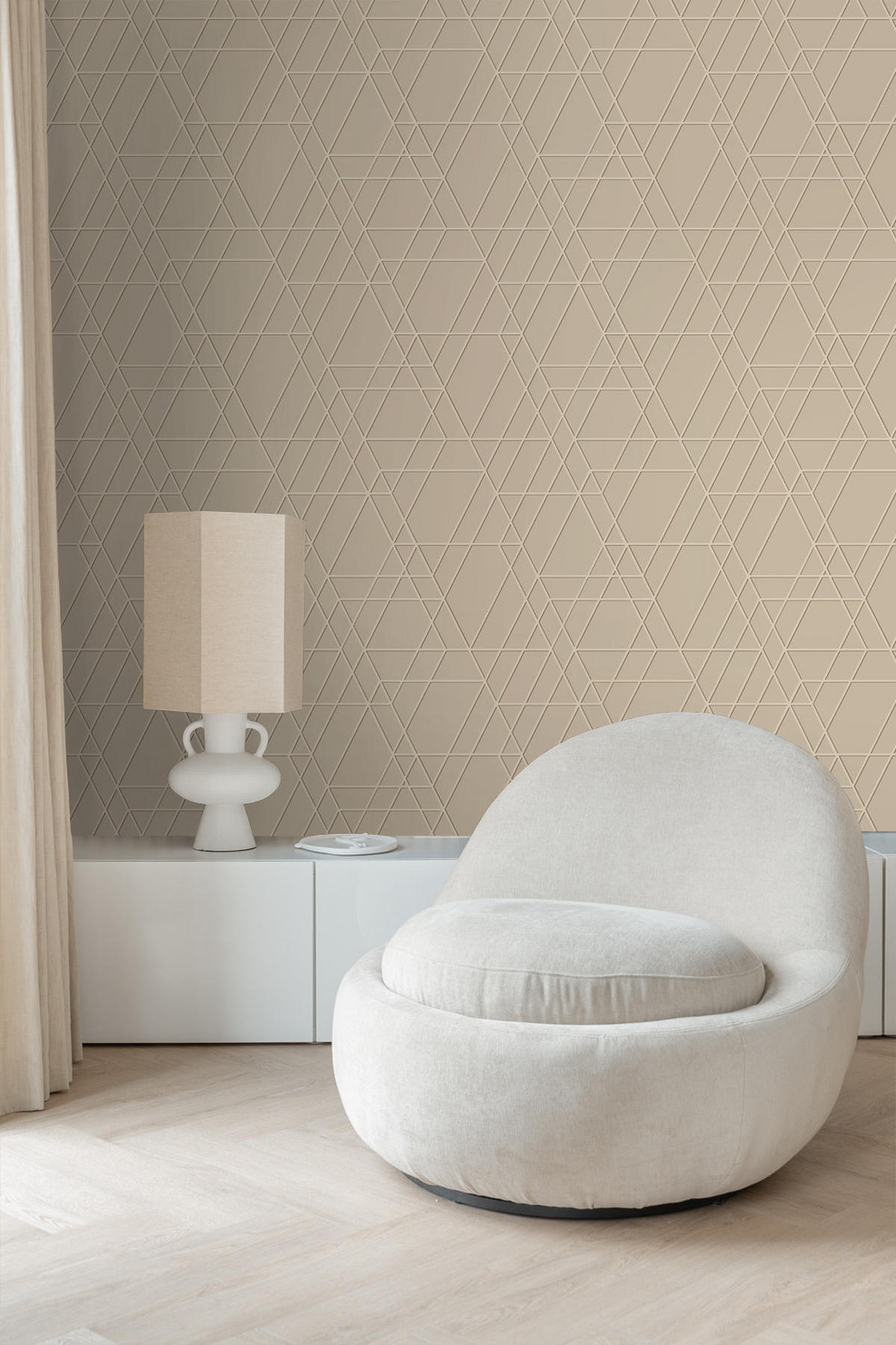 TAPETE 3D-Muster 50 x 900 cm - Beige, Papier (50/900cm) - ESTAhome