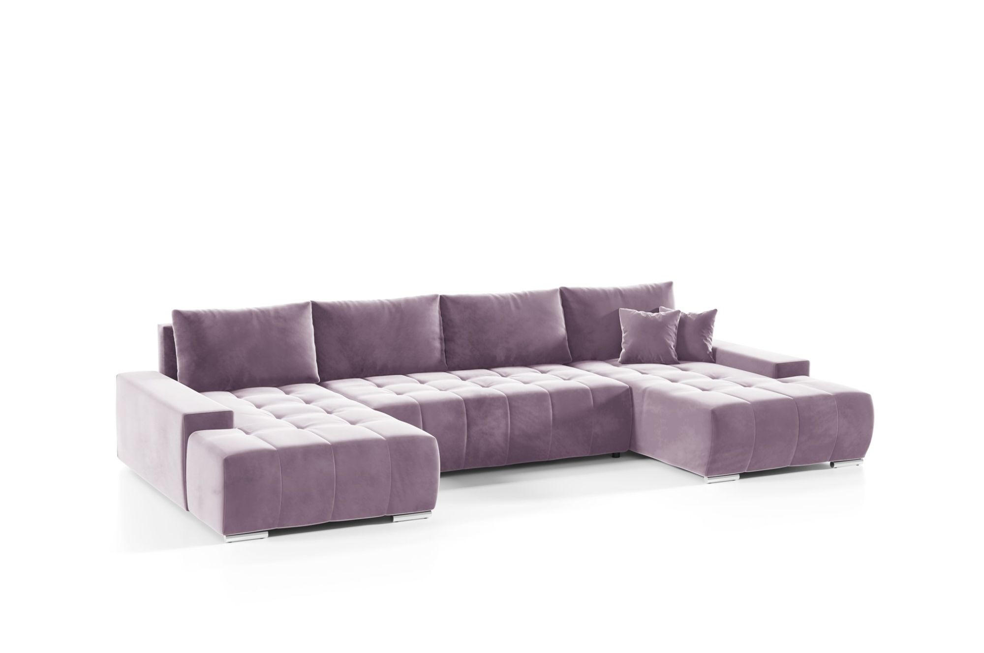 WOHNLANDSCHAFT Vogar In Monolith - Violett, Holzwerkstoff/Textil (350/85/185cm) - Fun Möbel
