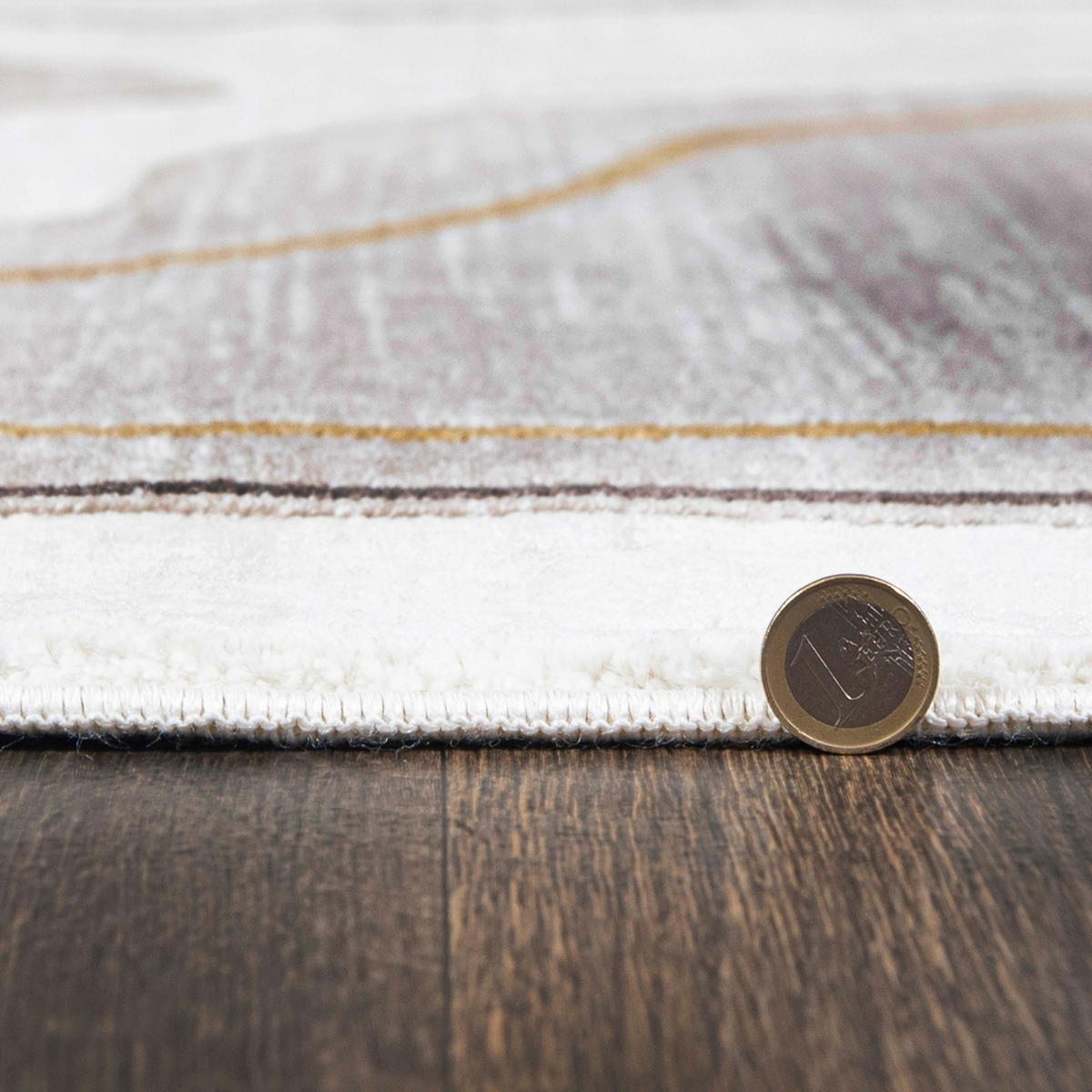 TEPPICH Beige Abstrakt - Kurzflor Unregelmäßig Unregelmäßige Form - Weiß Ecru Creme - 80 x 150 cm - Ecru, Textil (80/150cm) - Mazovia