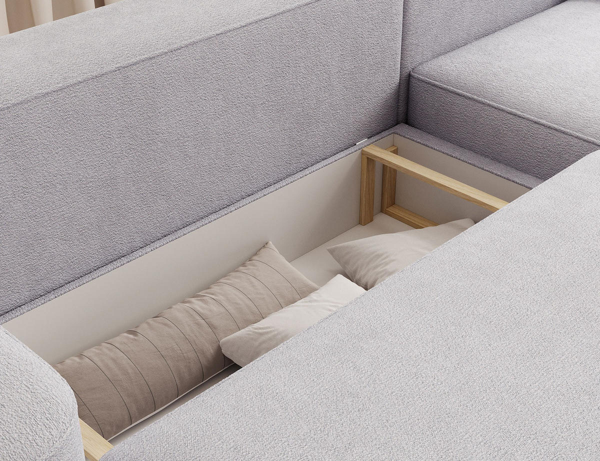 ECKSOFA RUMA - Grau (Touch 03) - Grau, Holzwerkstoff (285/180cm) - Möblo