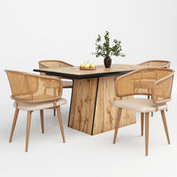 ESSZIMMERSTÜHLE 2er-Set Rattan-Rückenlehne PU-Leder Beige/Braun - Beige, Holz (51/79/47cm) - Meubliv