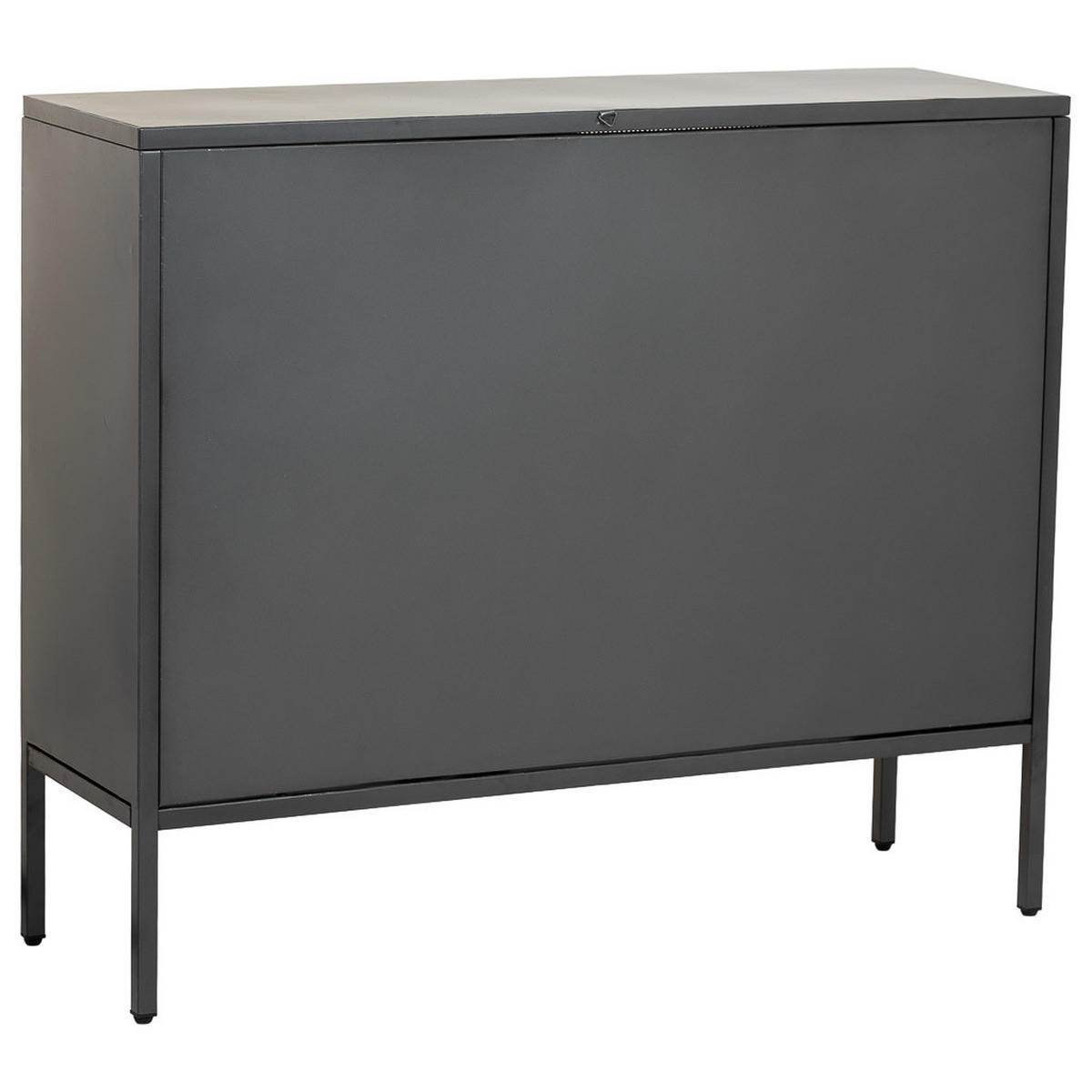 HOLZ-METALLSCHRANK mit 2 Türen, Schwarz, 100x32x85h cm - Schwarz, Holz (100/85/32cm) - Wanderlust