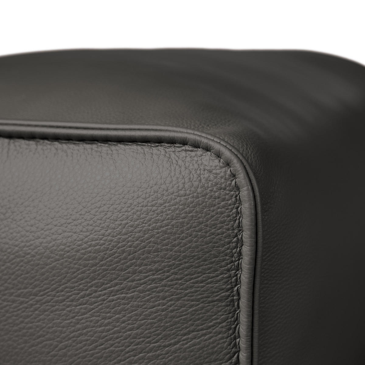 ECKSOFA mit Chaiselongue - Schwarz/Grau, Leder/Kunststoff (290/173cm) - home24