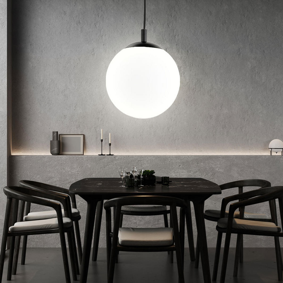 LED HÄNGELEUCHTE POINT Metall Weiß - Weiß, Glas (30/30/160cm)