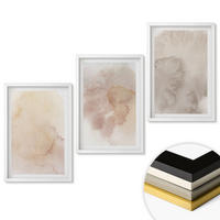 WANDBILDER 3er-Set - 40x60 cm Weißer Rahmen - Warme Aquarell-Pastelltexturen - Weiß, Kunststoff (40/60cm) - ArtPrintCave
