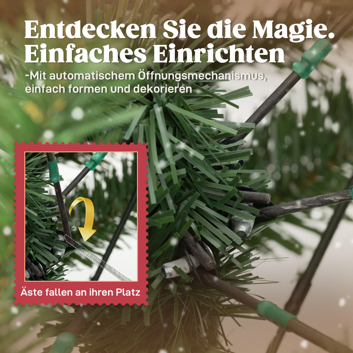 KÜNSTLICHER-WEIHNACHTSBAUM, 180 cm Kiefernbaum künstlich mit 3026 Spitzen - Grün, Kunststoff (180cm) - HOMCOM