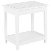 BEISTELLTISCH weiß Glas rechteckig 40/57 cm Attu - Weiß, Holzwerkstoff (40/57/60cm) - Beliani
