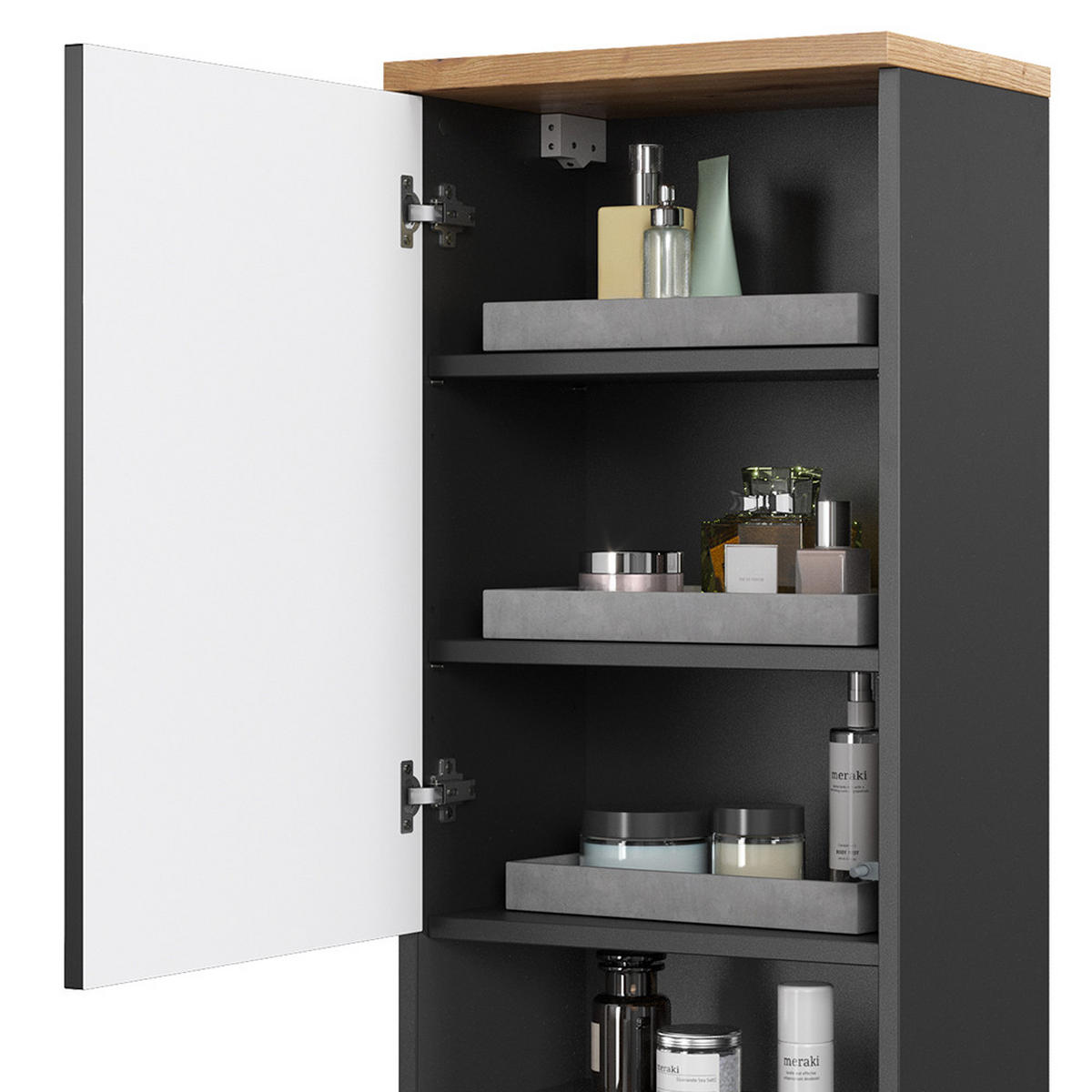 BADSCHRANK Eden Anthrazit 40 x 77.5 cm - Anthrazit, Holzwerkstoff (40/77.5/27cm) - Vicco