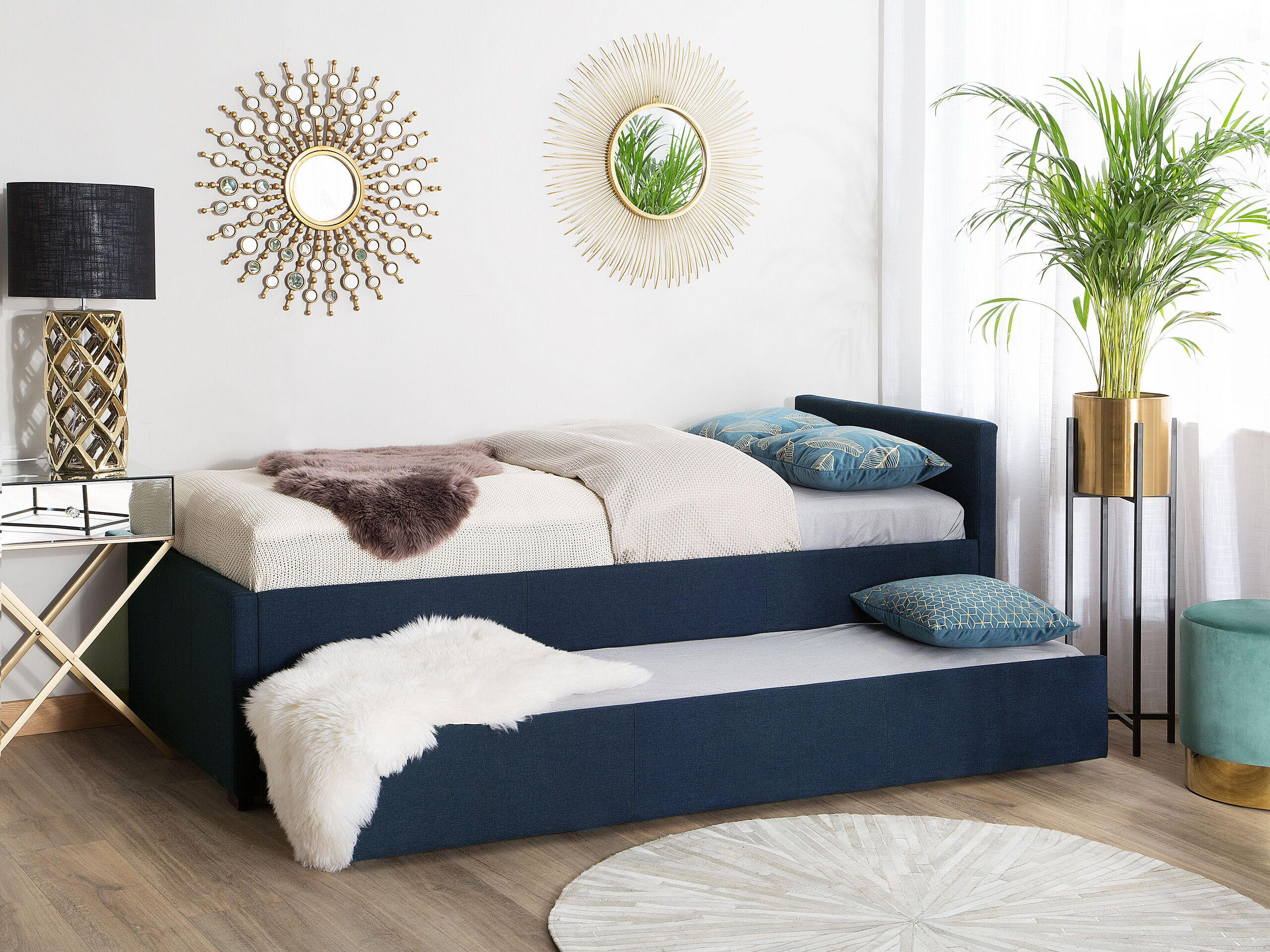 TAGESBETT 80/200cm Marineblau Marmande - Blau, Textil (80/200cm) - Beliani