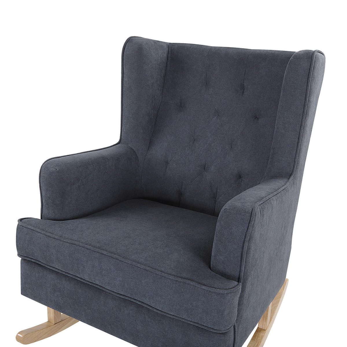 SCHAUKELSESSEL Dunkelgrau Trondheim - Hellbraun/Grau, Textil (72/97/83cm) - Beliani
